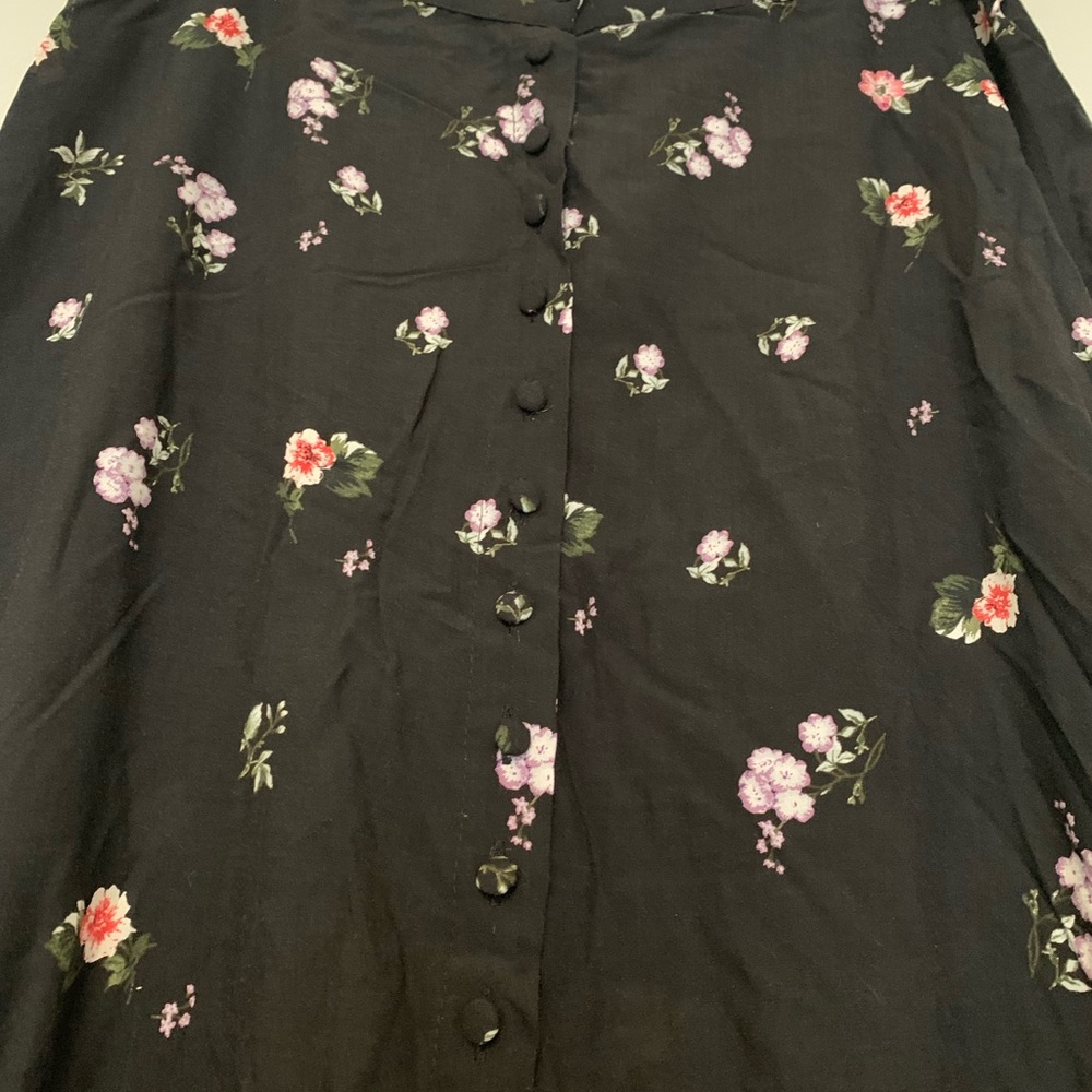 Zara Black Maxi Skirt Floral Print - Picture 4 of 6